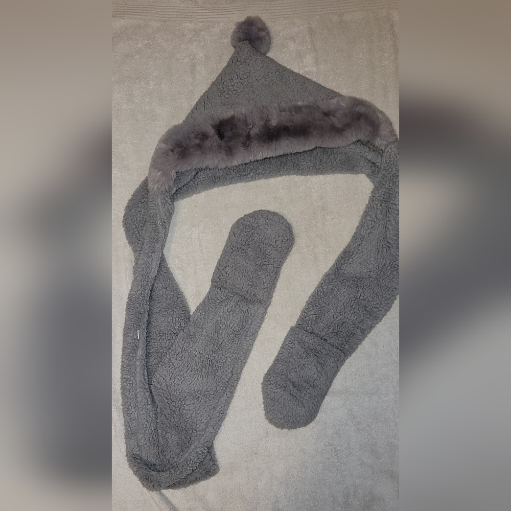 Winter Hat, Scarf, and Gloves in one